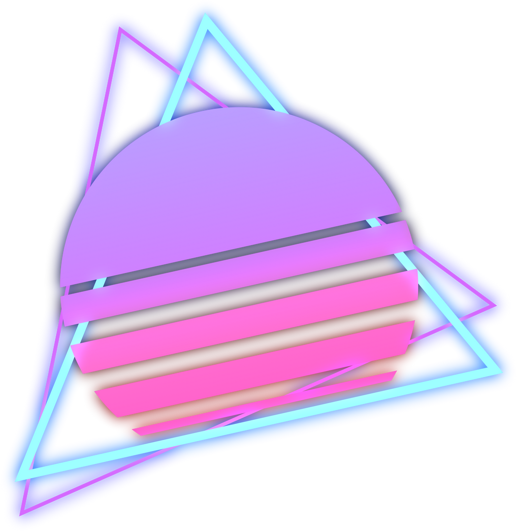 Abstract Elements Neon Retrowave Style 80s-90s