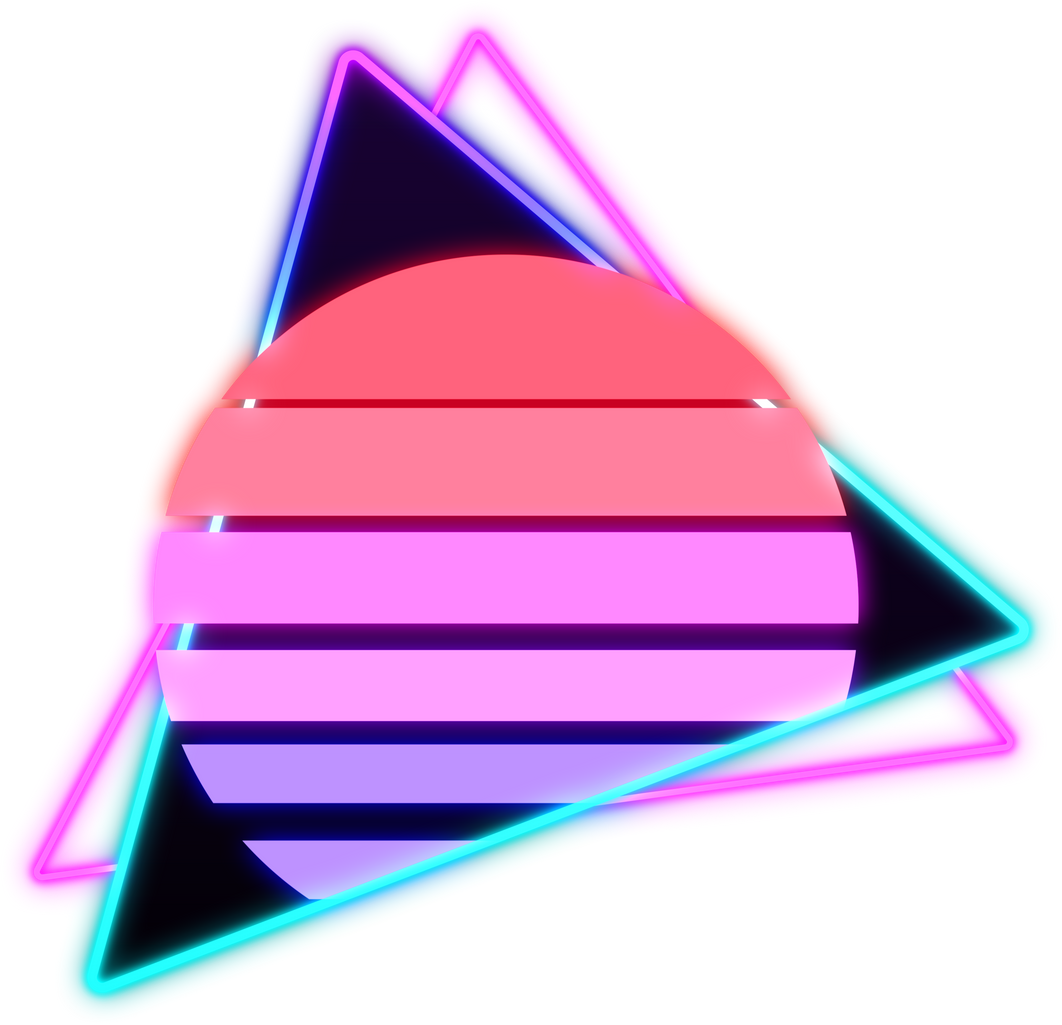 Abstract Elements Neon Retrowave Style 80s-90s