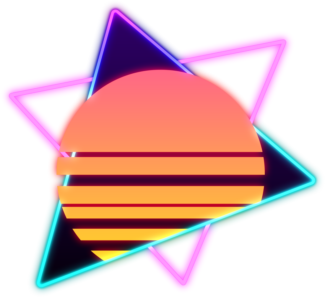 Abstract Elements Neon Retrowave Style 80s-90s